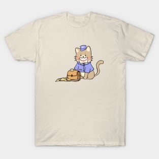 Mailman cat with love letter T-Shirt